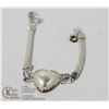 Image 1 : SILVER TONE HEART BRACELET WITH WHITE STONES FOR SMALL WRIST
