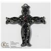 Image 1 : LARGE BLACK CROSS WITH RED STONES IN GIFT BOX