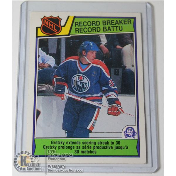 WAYNE GRETZKY 1983 OPC EDMONTON OILERS RB CARD