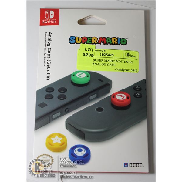 SET OF 4 SUPER MARIO NINTENDO SWITCH ANALOG CAPS 4 CAPS IN EACH PACKAGE. BRAND NEW UNOPENED OFFICIAL