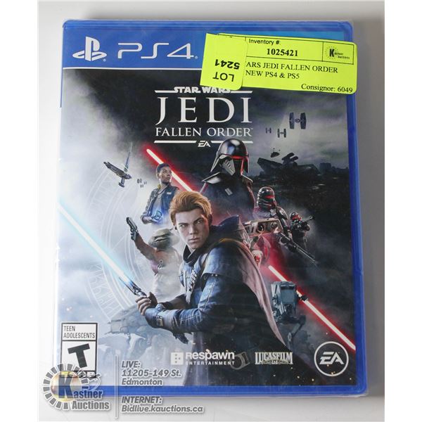 STAR WARS JEDI FALLEN ORDER BRAND NEW PS4 & PS5 UNOPENED VIDEO GAME BY EA SPORTS.  NOT A STORE RETUR