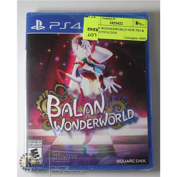 BALAN WONDERWORLD NEW PS4 & PS5 PLAYSTATION BRAND NEW AND UNOPENED VIDEO GAME BY SQUARC CNIX. NOT A 