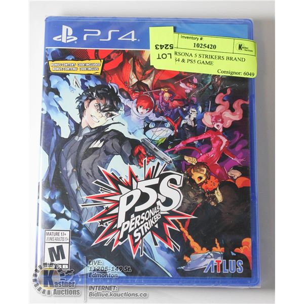 P5S PERSONA 5 STRIKERS BRAND NEW PS4 & PS5 GAME BRAND NEW UNOPENED VIDEO GAME BY ATLUS. NOT A STORE 