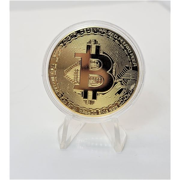11)  GOLD TONE ENCAPSULATED BIT COIN