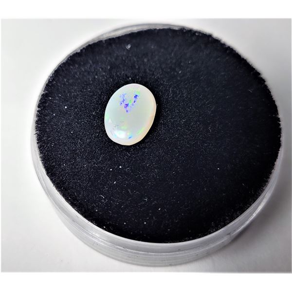 21)  NATURAL OVAL AUSTRALIAN WHITE FIRE OPAL GEMSTONE, WEIGHING 2.10 CARETS,  READY FOR SETTING