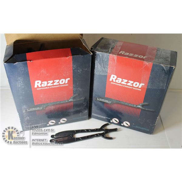 2 BOX DISPENSABLE STRAIGHT RAZOR 60PCS EACH