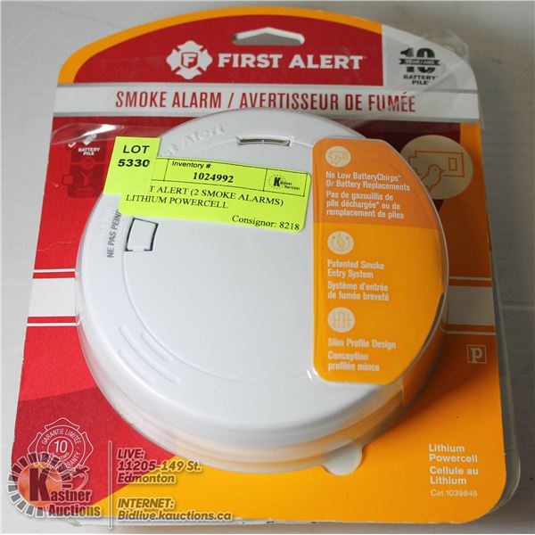 FIRST ALERT (2 SMOKE ALARMS) LITHIUM POWERCELL