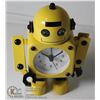 Image 1 : YELLOW METAL ROBOT CLOCK/ALARM