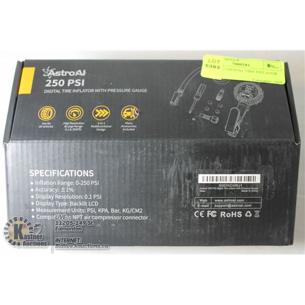 ASTRO A1 DIGITAL TIRE INFLATOR 250PSI