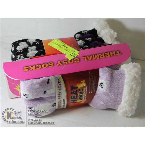 2PK COZY SLIPPER SOCKS-LADIES