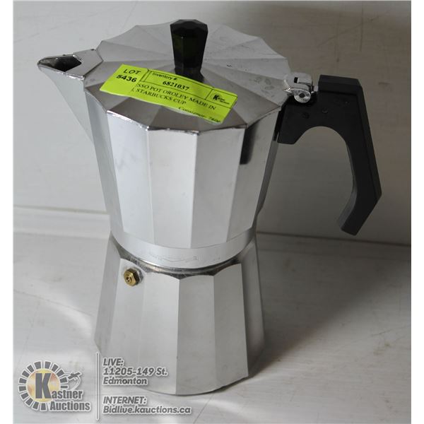 ESPRESSO POT OROLEY MADE IN SPAIN, STARBUCKS CUP ESPRESSO POT OROLEY MADE IN SPAIN, STARBUCKS FROTHI