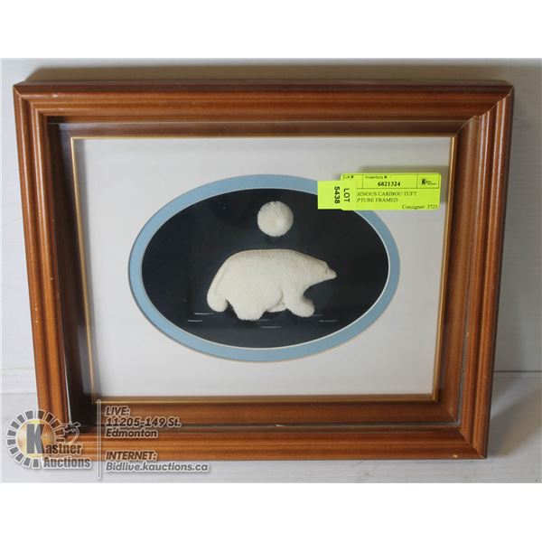 INDIGENOUS CARIBOU TUFT SCULPTURE FRAMED