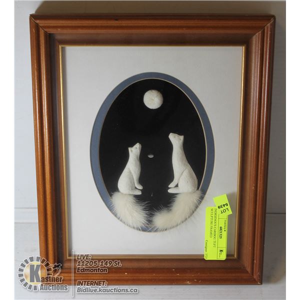 INDIGENOUS CARIBOU TUFT SCULPTURE FRAMED