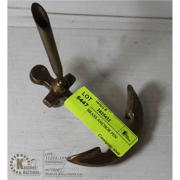 VINTAGE BRASS ANCHOR PEN HOLDER