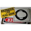 Image 1 : LOT OF 24 CAUTION/WARNING/DANGER  SIGNS . 10" X 14" RIGID POLYETHYLENE PLASTIC; EXPLOSIVES, PILELINE