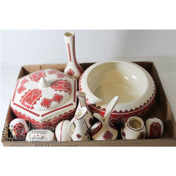 COLLECTION OF UKRAINIAN DISHWARE COLLECTIBLES.