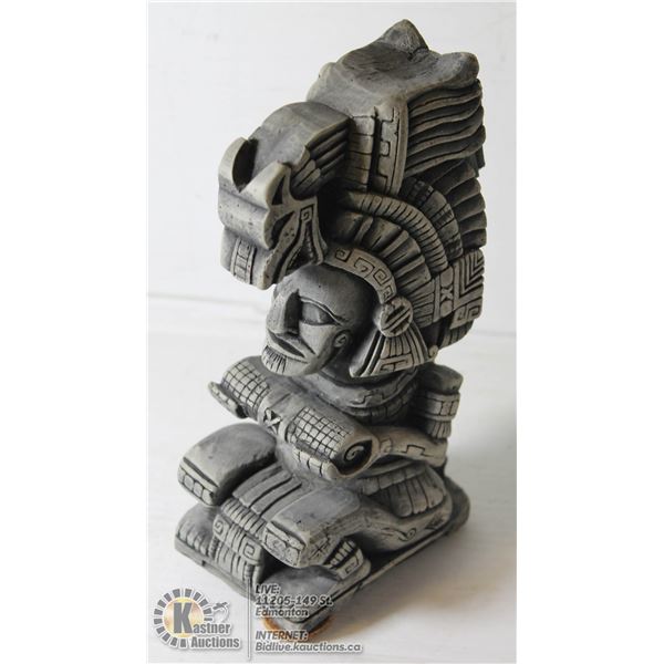 MAYAN STATUE STANDS APPROX 9 INCHES TALL, POTTERY