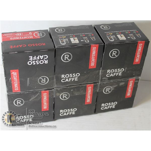 LOT OF 6 ROSSO CAFE COFFEE PODS