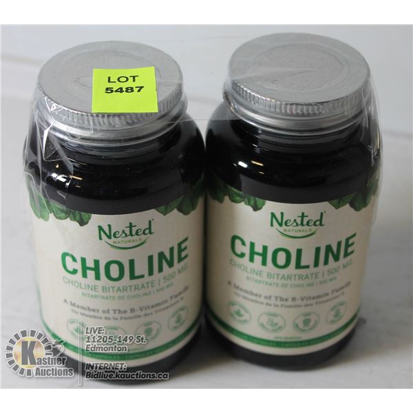 2 BOTTLES OF CHOLINE CAPSULES, 500ML EACH 90 PER BOTTLE