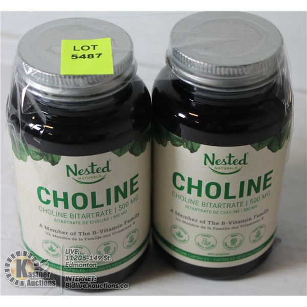 2 BOTTLES OF CHOLINE CAPSULES, 500ML EACH 90 PER BOTTLE