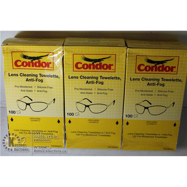 LARGE LOT OF CONDOR LENSE CLEANER TOWLETTES