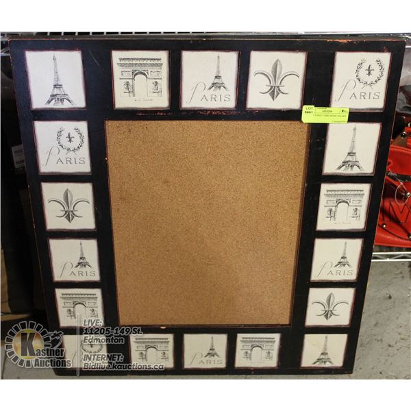 LARGE PARIS CORK MEMO BOARD APPROX 26 X 30