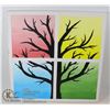 Image 1 : MULTICOLOUR TREE PAINTING ON CANVAS APPROX. 14" X 14"