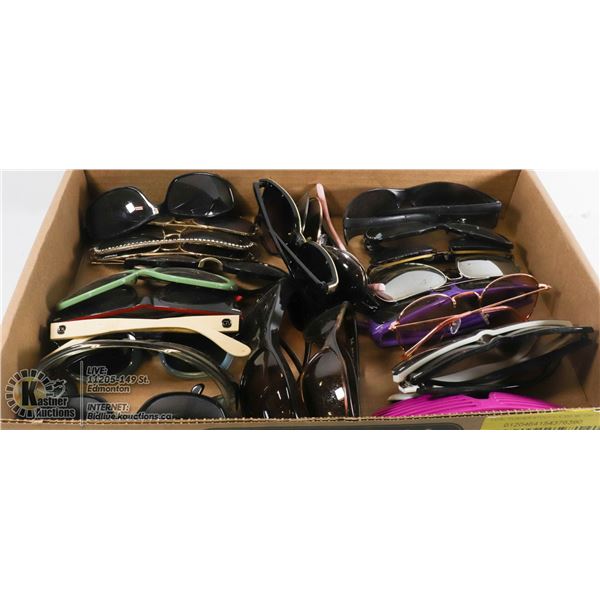 FLAT OF SUNGLASSES INCLUDE RAYBAN & MORE