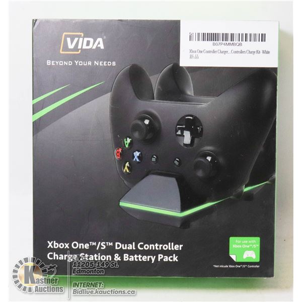 NEW VIDA XBOX 1S CHARGING DOCK WITH BATTERIES WHITE