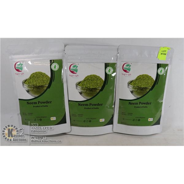 LOT OF 3 PACKS OF NEEM POWDER (100 GRAMS/PACK)