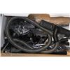 Image 1 : BOX FULL OF VACUUM PARTS AND HOSE INCL. NEW EXTENDABLE WANDS, NEW FLOOR ATTACHMENTS, OTHER NEW ACCES