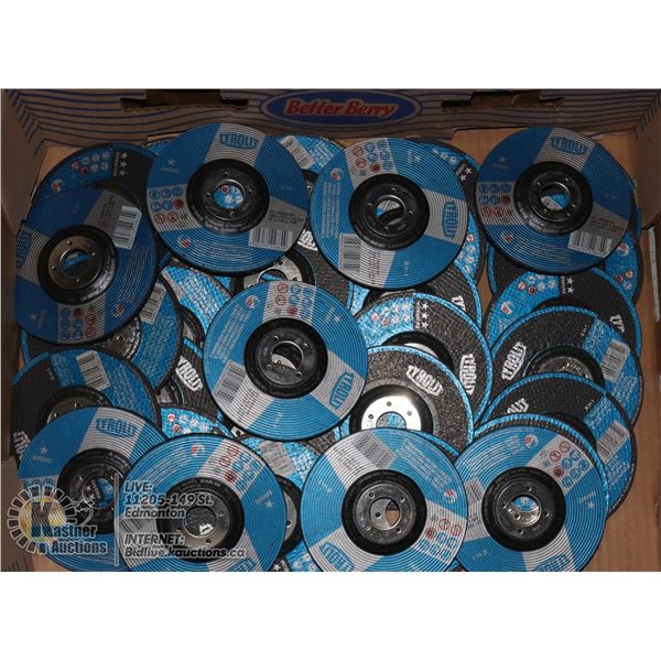 LARGE FLAT OF FLAP WHEEL DISCS 5" X 1/4" X 7/8"