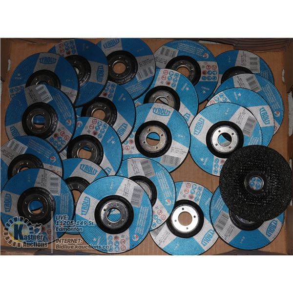 LARGE FLAT OF FLAP WHEEL DISCS 5" X 1/4" X 7/8"