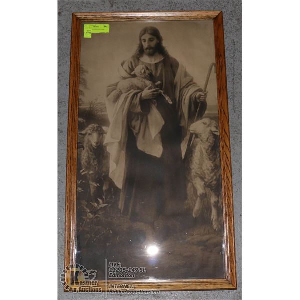 VINTAGE RELIGIOUS PICTURE. SALVAGED FROM THE WESTLOCK SISTERS OF CHARITY MARY IMMACULATA HOSPITAL IN