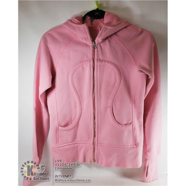 PINK LULULEMON JACKET WITH HOOD - SIZE XS/S