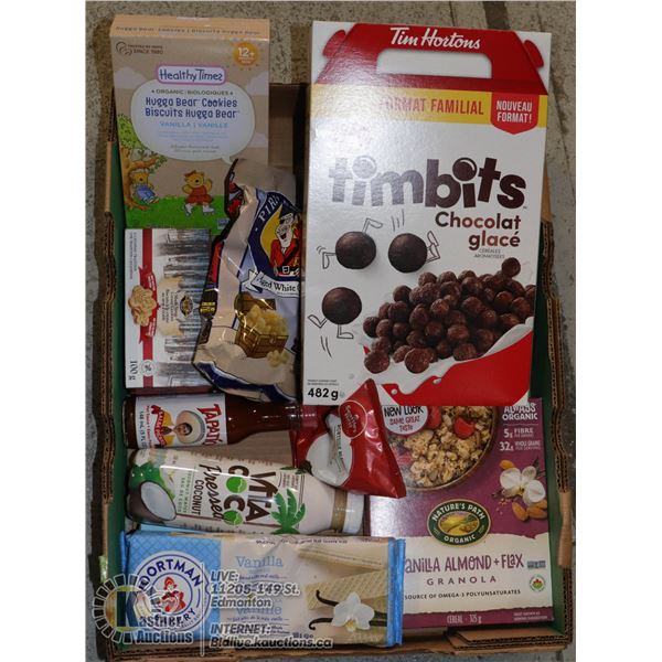 LARGE FLAT OF NEW FOOD & SNACK ITEMS  W/ GOOD DATE