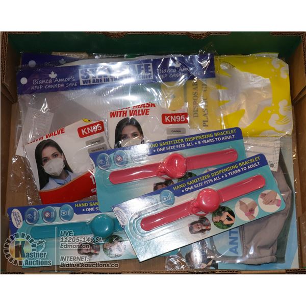 FLAT OF COVID 19 SAFETY ITEMS ALL ITEMS ARE NEW OR SHELF PULLS