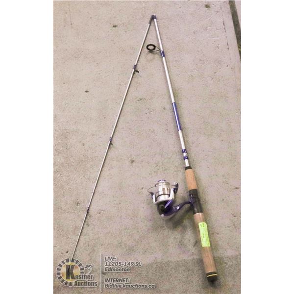 NEW SHAKESPEARE "CATCH MORE FISH" MEDIUM DUTY 2-PC FISHING ROD AND REEL SET