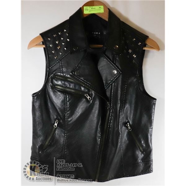 UK2LA LADIES BLACK LEATHER VEST - SIZE L