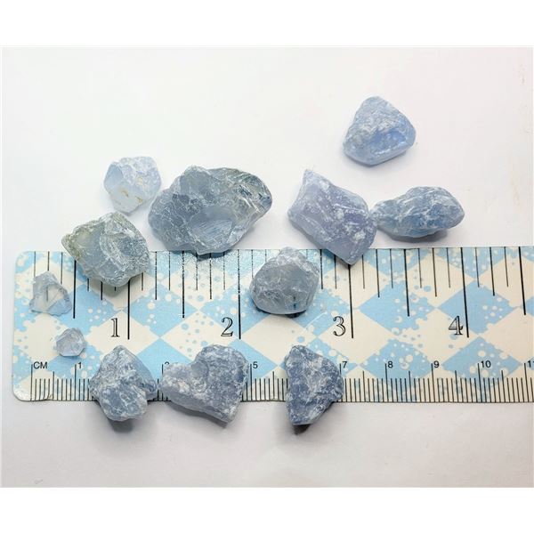 22)  LOT OF 48.9 GRAMS OF NATURAL ROUGH AQUAMARINE MINERAL SPECIMENS.