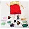 Image 1 : 24)  LOT OF 15 NATURAL CHAKRA HEALING BALANCE HEALING STONES, INCLUDING AMETHYST, ROCK CRYSTAL, TIGE