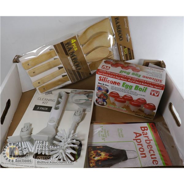 LOT OF NEW KITCHEN ITEMS STILL IN PACKAGING