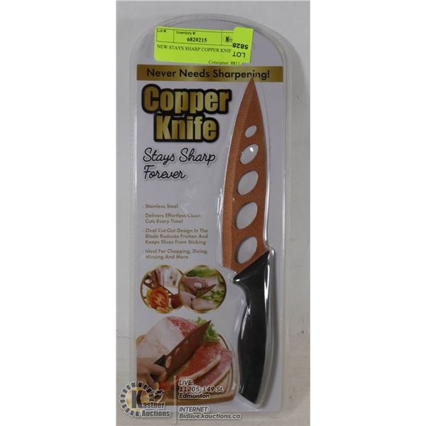 NEW STAYS SHARP COPPER KNIFE