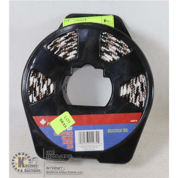 NEW 1/4" X 65' DIAMOND BRAIDED ROPE