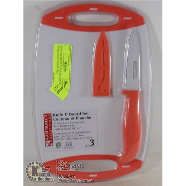 NEW GOURMET TOOLS & UTENSILS KNIFE WITH BOARD SET