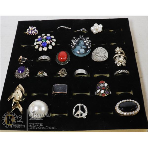 DISPLAY OF ESTATE RINGS VARIOUS STYLES AND SIZES