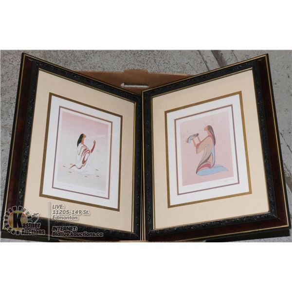 PAIR OF ORNATE FRAMED IOYAN MANI ART SIGNED. ESTAT
