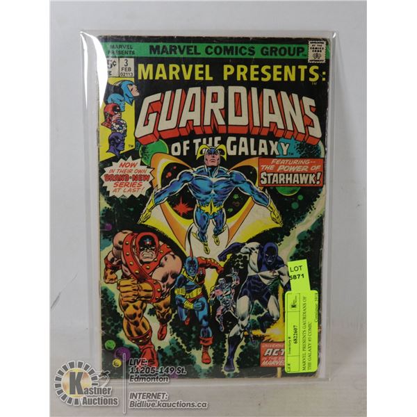 MARVEL PRESENTS GAURDIANS OF THE GALAXY #3 COMIC