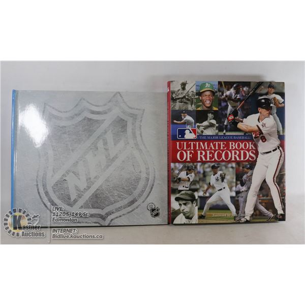 NHL HOCKEY TREASURES & MLB ULTIMATE BOOK OF RECORDS.