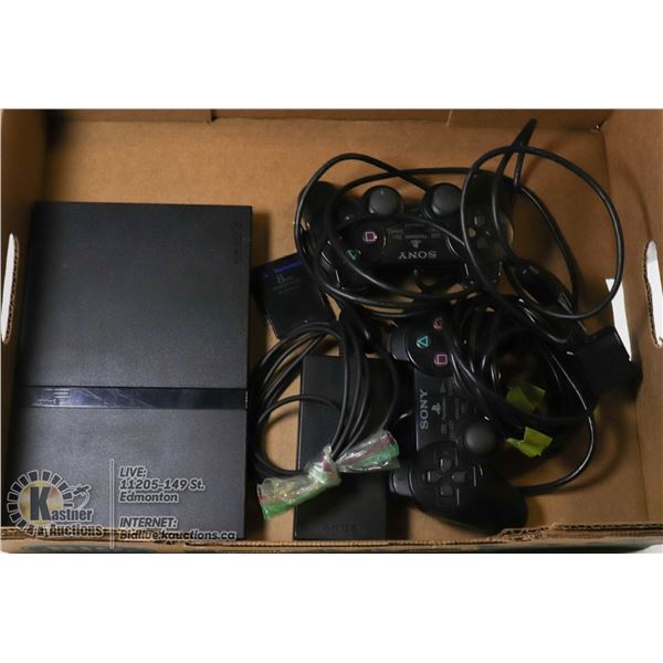 SONY PS2 SLIM CONSOLE WITH CONTROLLERS & CORDS